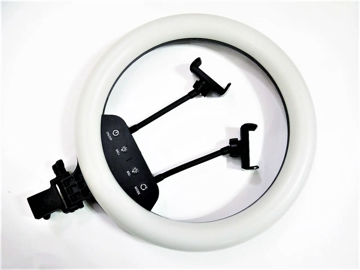Кольцевая LED лампа селфи подсветка набор блогера Ring Light LS 360-39см 220V с 2 креплениями для телефона+пульт - изображение 6