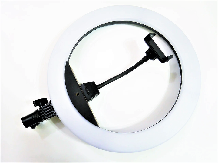 Кольцевая LED лампа селфи подсветка набор блогера Ring Light ZB R14 - 35см 220V с 3 креплениями для телефона+ пульт + чехол - изображение 9