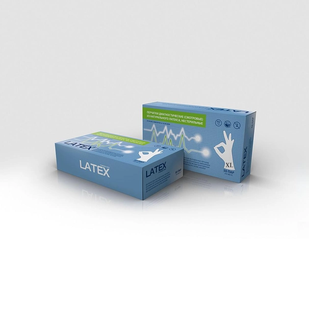Перчатки Латексные Неопудренные MEDIOK Белые XL (100 шт) - изображение 1