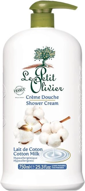 Акція на Екстраніжний крем для душу Le Petit Olivier Extra gentle shower creams Бавовняне молочко 750 мл від Rozetka