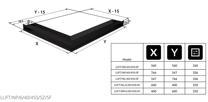 Вентиляційна решітка Kratki LUFT SF кутова права шліфована 40x60x6 - зображення 2