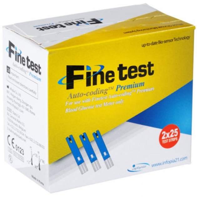 Тест-полоски для глюкометров Finetest premium №50 (837-6508) - изображение 1