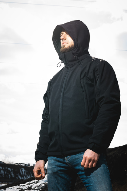Тактична куртка Tactic Urban Black Софт Шелл L - зображення 1
