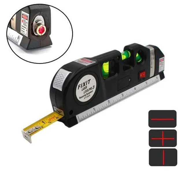 Лазерный уровень нивелир 2 линии 5 точек Fixit Laser Level Pro 3 ...