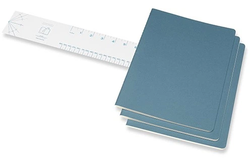 Набір зошитів Moleskine Cahier великий 19 х 25 см нелінований жвавий блакитний - изображение 2