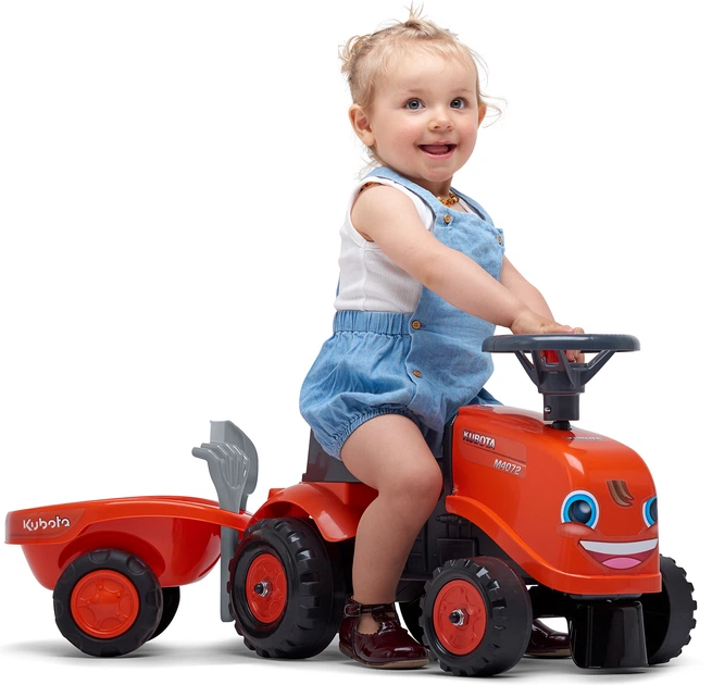 Jeździk dla dzieci Falk 260C Kubota z przyczepą Pomarańczowy (3016200026037) - obraz 3