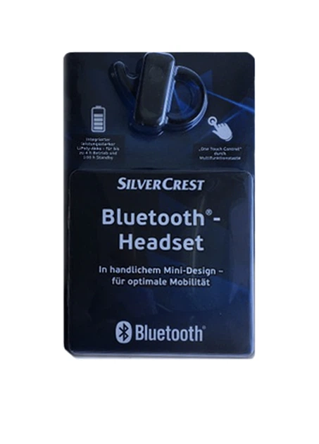 Мини-гарнитура Bluetooth Silver Crest черный IS-11555 - Фото 1 Мини-гарнитура Bluetooth Silver Crest черный IS-11555 - изображение 1