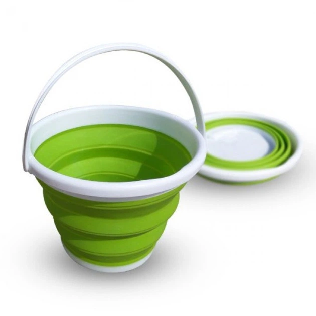 Відро 10 літрів туристичне складане Collapsible Bucket Зелений - изображение 2