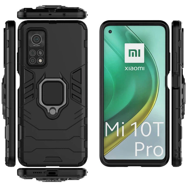 Ударопрочный чехол Transformer Ring for Magnet для Xiaomi Mi 10T / Mi 10T Pro Черный / Soul Black Без бренда - Фото 3 Ударопрочный чехол Transformer Ring for Magnet для Xiaomi Mi 10T / Mi 10T Pro Черный / Soul Black Без бренда - изображение 3