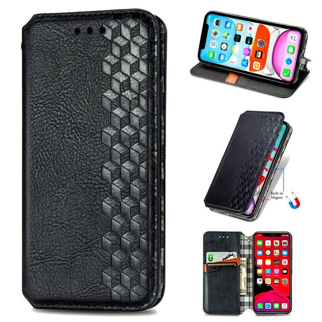 Кожаный чехол-книжка GETMAN Cubic (PU) для Xiaomi Mi 10T Lite / Redmi Note 9 Pro 5G Черный - изображение 2