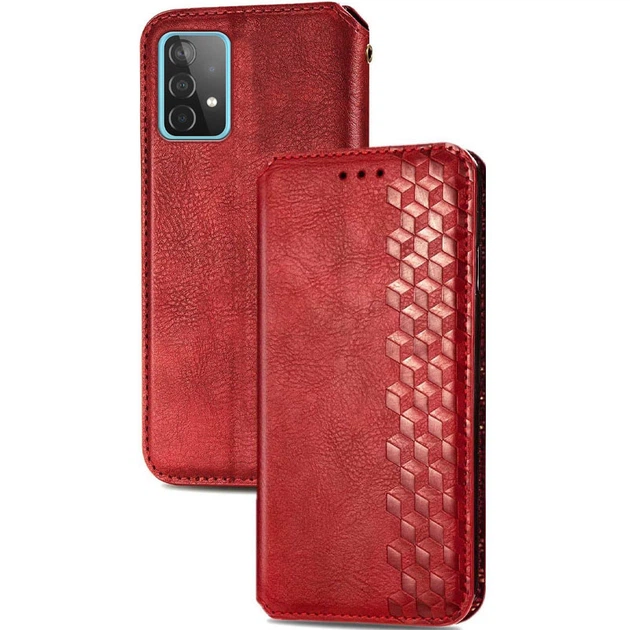 Кожаный чехол-книжка GETMAN Cubic (PU) для Samsung Galaxy A32 4G Красный - Фото 2 Кожаный чехол-книжка GETMAN Cubic (PU) для Samsung Galaxy A32 4G Красный - изображение 2