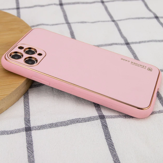 Кожаный чехол Xshield для Apple iPhone 12 Pro Max (6.7") Розовый / Pink Без бренда - изображение 2