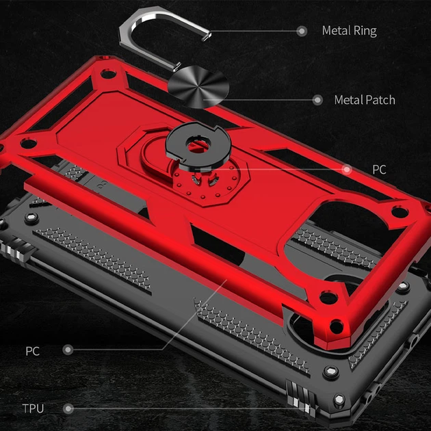 Ударопрочный чехол Serge Ring for Magnet для Xiaomi Poco X3 NFC / Poco X3 Pro Красный Без бренда - изображение 6