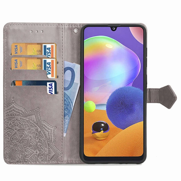 Шкіряний чохол (книжка) Art Case з візитницею для Samsung Galaxy A05s Сірий Без бренду - зображення 5