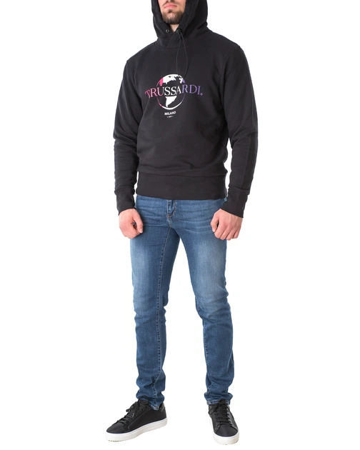 Худі чоловічий TRUSSARDI JEANS (52F00165-1T005222-K299/21-2) Чорний XXL - Фото 2 Худі чоловічий TRUSSARDI JEANS (52F00165-1T005222-K299/21-2) Чорний XXL - изображение 2