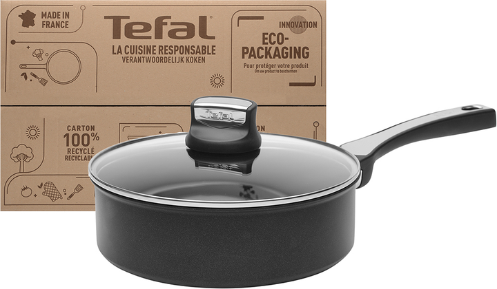 TEFAL Tefal Unlimited ON Induction 24cm Non-Stick Saute Pan with lid, Black  G25932AZ