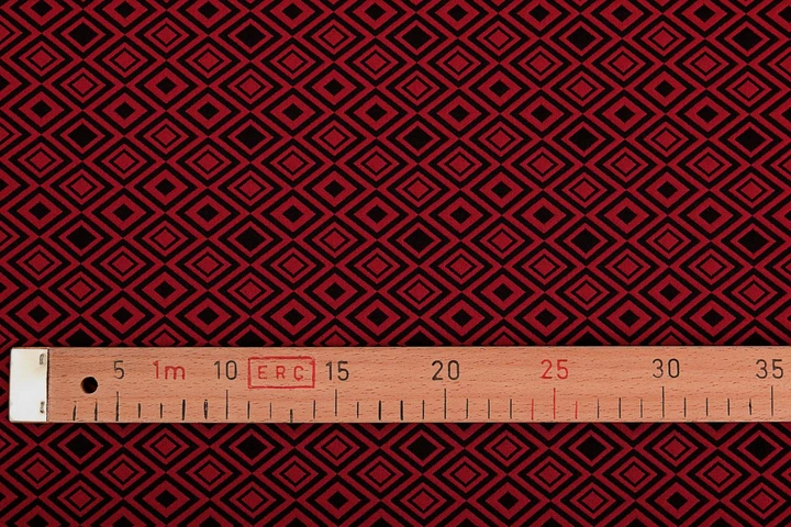 Ткань Жаккард 2х сторонний узоры бордовый пог. м. (7121) - изображение 3