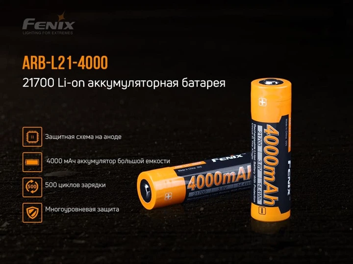 Аккумулятор 21700 Fenix 4000 mAh ARB-L21-4000P - изображение 8