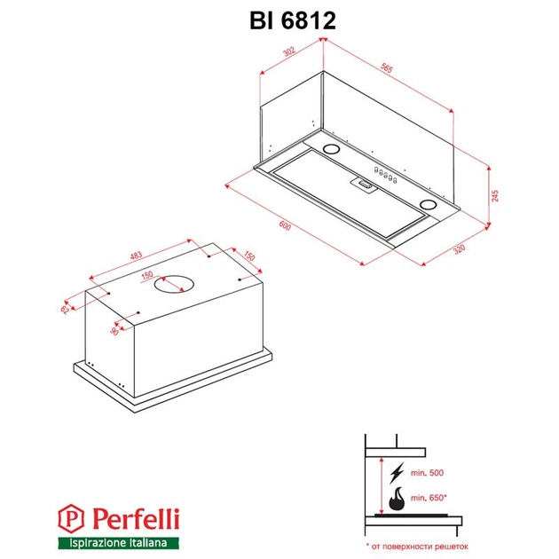 Витяжка Perfelli BI 6812 BL LED - зображення 6