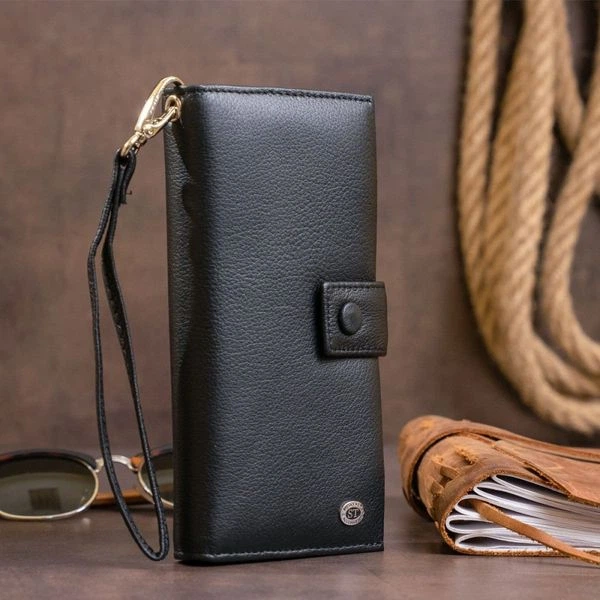 Женский кожаный кошелек ST Leather 19280 Черный - изображение 8