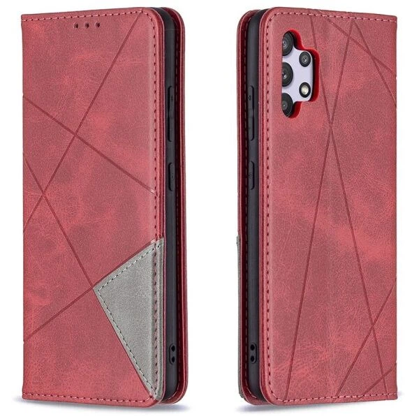 Чехол-книжка с кармашками UniCase Geometric Pattern для Samsung Galaxy A32 (А325) - Red - изображение 2