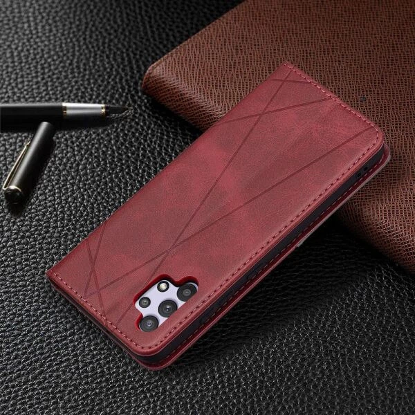 Чехол-книжка с кармашками UniCase Geometric Pattern для Samsung Galaxy A32 (А325) - Red - изображение 6