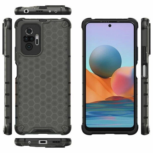 Захисний чохол Deexe Honeycomb Series для Xiaomi Redmi Note 10 Pro - Black - зображення 2