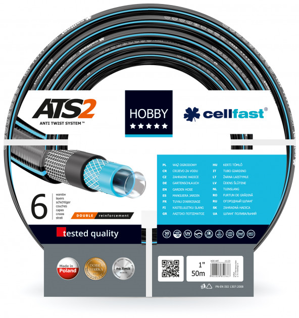Шланг для поливу Cellfast Hobby садовий діаметр 1 дюйм, довжина 50 м - Фото 1 Шланг для поливу Cellfast Hobby садовий діаметр 1 дюйм, довжина 50 м - зображення 1