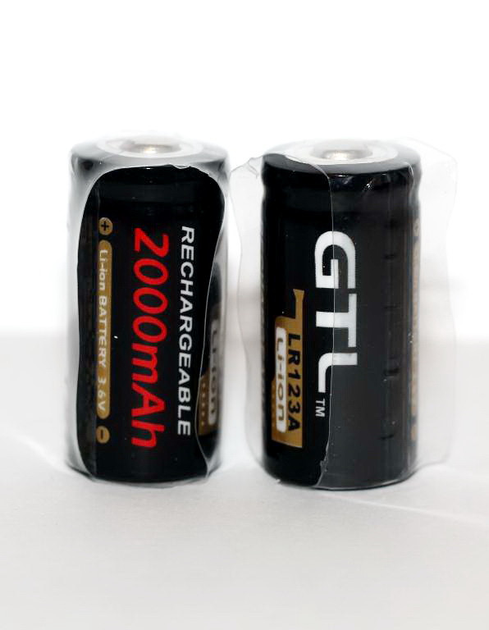 Аккумулятор CR123A, CR123, LR123A, 16340 GTL 2000 mAh (цена за 1 штуку ...