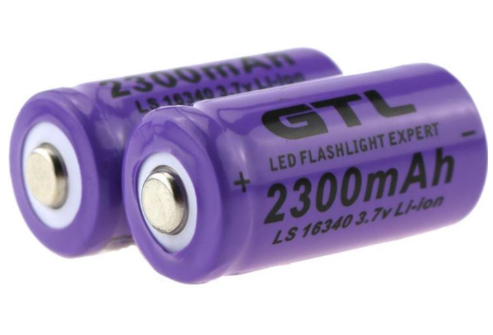 Аккумулятор CR123A, CR123, LR123A, 16340 GTL 2300 mAh (цена за 1 штуку ...