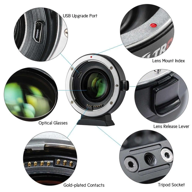 Адаптер автофокусный Viltrox EF-EOS M2 Speed Booster для Canon EF, EF-S на байонет Canon EOS M (EF-EOS M) - изображение 3