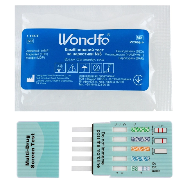 Експрес тест на 6 видів наркотиків (сеча), WONDFO Guangzhou Wondfo Biotech Co. - зображення 2