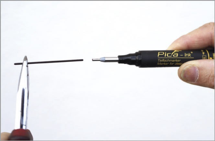 Маркер PICA фирменный с длинным носиком Ink Deep Hole Marker, чёрный ...