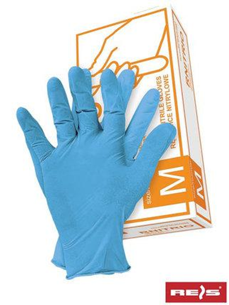 Перчатка Rvin синяя "l" 100 штук виниловая (914417/6001/L) - изображение 1