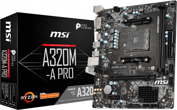 Материнська плата MSI A320M-A Pro (sAM4, AMD A320, PCI-Ex16) - зображення 5