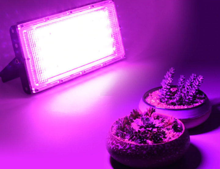 Мощный Фито прожектор полного спектра для растений и рассады 50Вт 50LED 240*125 мм (с проводом и выключателем) - изображение 5