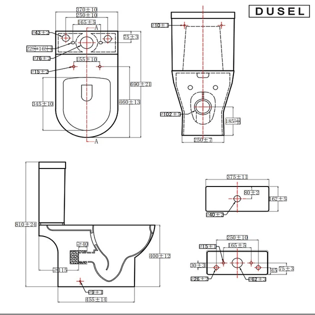 Унитаз-компакт DUSEL SOUL DTPT10211930R с бачком и сиденьем Soft Close дюропласт - изображение 5