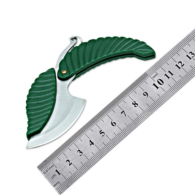 Мини складной брелок-нож в форме листа 10*4*0.7CM Зеленый (sv0092) - изображение 2
