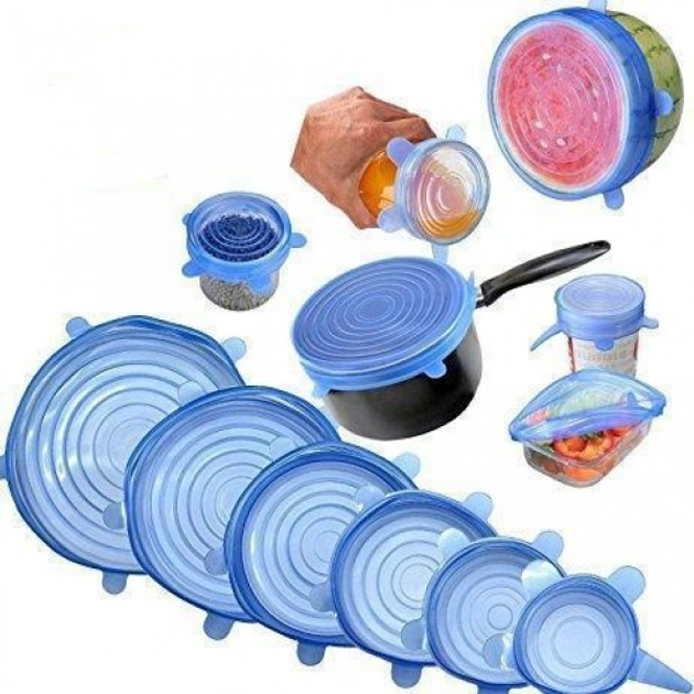 Силиконовые крышки универсальные Super stretch silicone lids 6 шт ...
