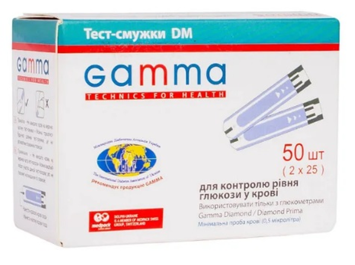 Тест-смужки Гамма ДМ (Gamma Diamond DM), 50 шт. - зображення 1