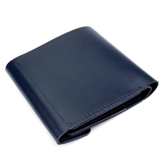 Женский кожаный кошелек маленький на кнопке Handycover HC0062 синий - изображение 5