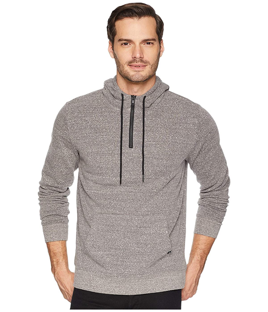 Threads 4 Thought Tri-Blend 1/4 Zip Hoodie Men's Sweatshirt Heather Grey : SM