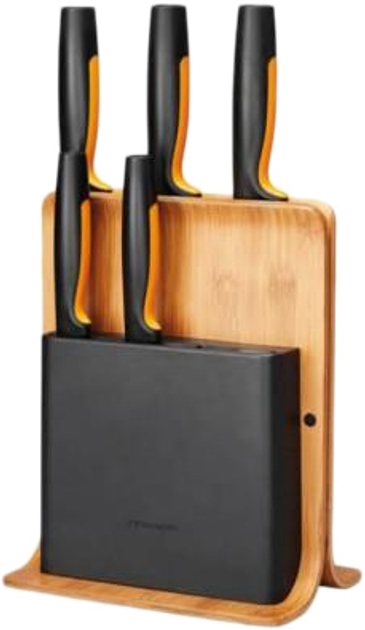 Набор ножей Fiskars FF с бамбуковой подставкой 5 шт (1057552) - изображение 1