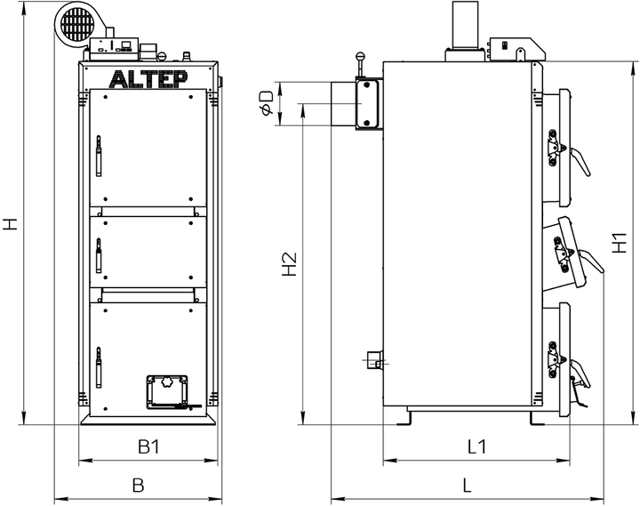 ALtep Duo Uni Plus 40 кВт економічний котел на твердому паливі тривалого горіння з автоматикою - зображення 10