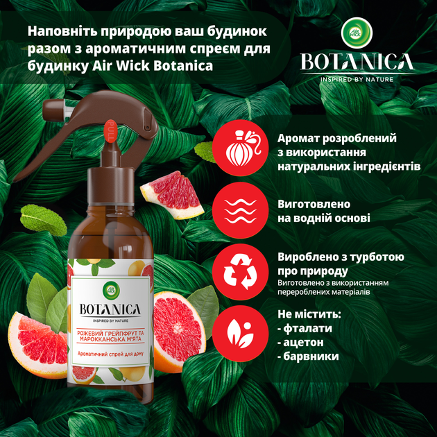 Ароматичний спрей для дому Air Wick Botanica Рожевий грейпфрут і ...
