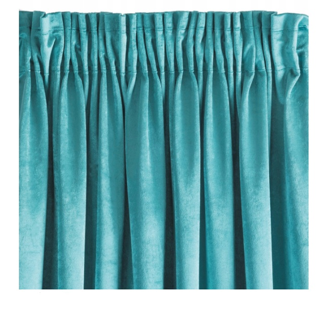 Однотонная штора Decority Welwet 270 х 140 см, бирюзовая (JS4332 ...