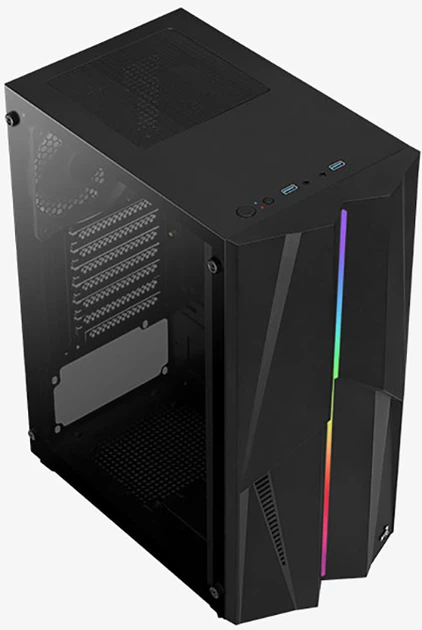 Obudowa Aerocool Mecha Black Mid Tower RGB Glass side panel (AEROPGSMECHA-G-BK-V1) - obraz 4