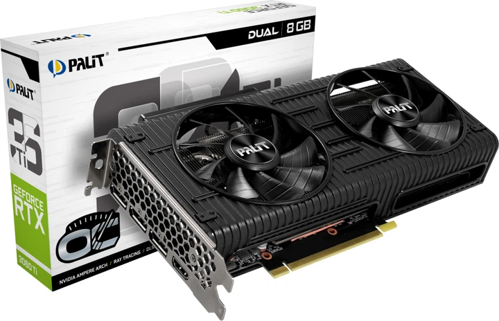 Видеокарта Palit PCI-Ex GeForce RTX 3060 Ti Dual OC LHR 8GB GDDR6