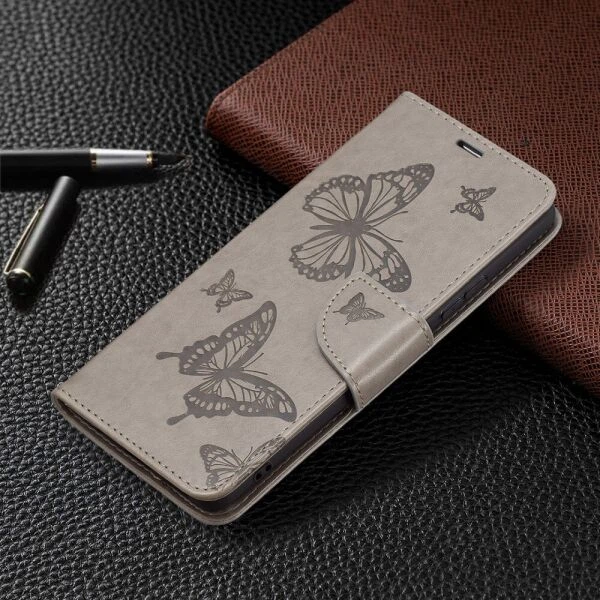Чехол-книжка с рисунком UniCase Butterfly Pattern для Xiaomi Redmi Note 10 Pro - Grey - изображение 5