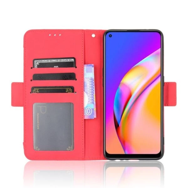 Чехол-книжка с кармашками Deexe Wallet Stand для OPPO Reno 5 Lite - Red - изображение 5